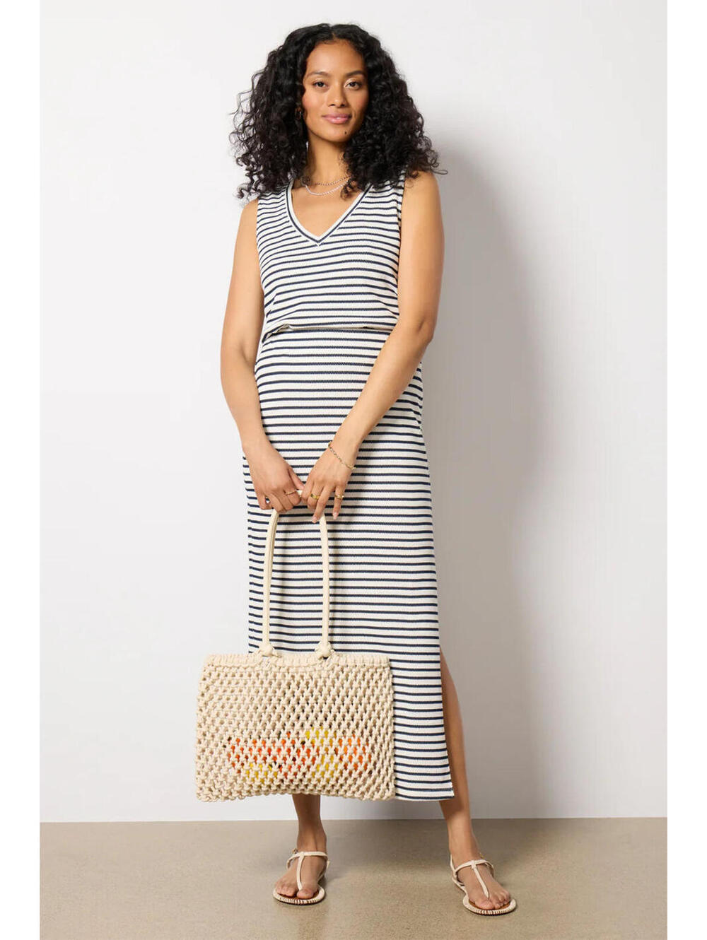 Z Supply Evereve Sandra Stripe Midi Skirt Black + Ivory Size Large